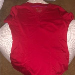 Red purple label scrub top VGUC size small